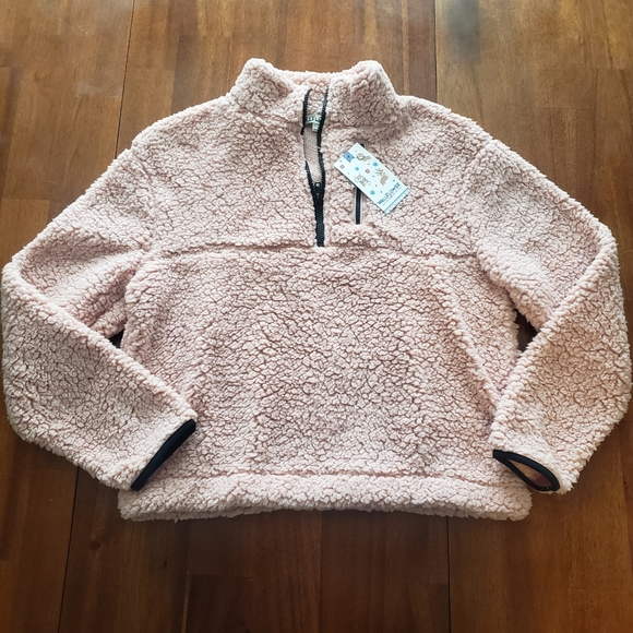 Wallflower Sweaters - NWT Wallflower Light Pink & Black Sherpa Sweater
